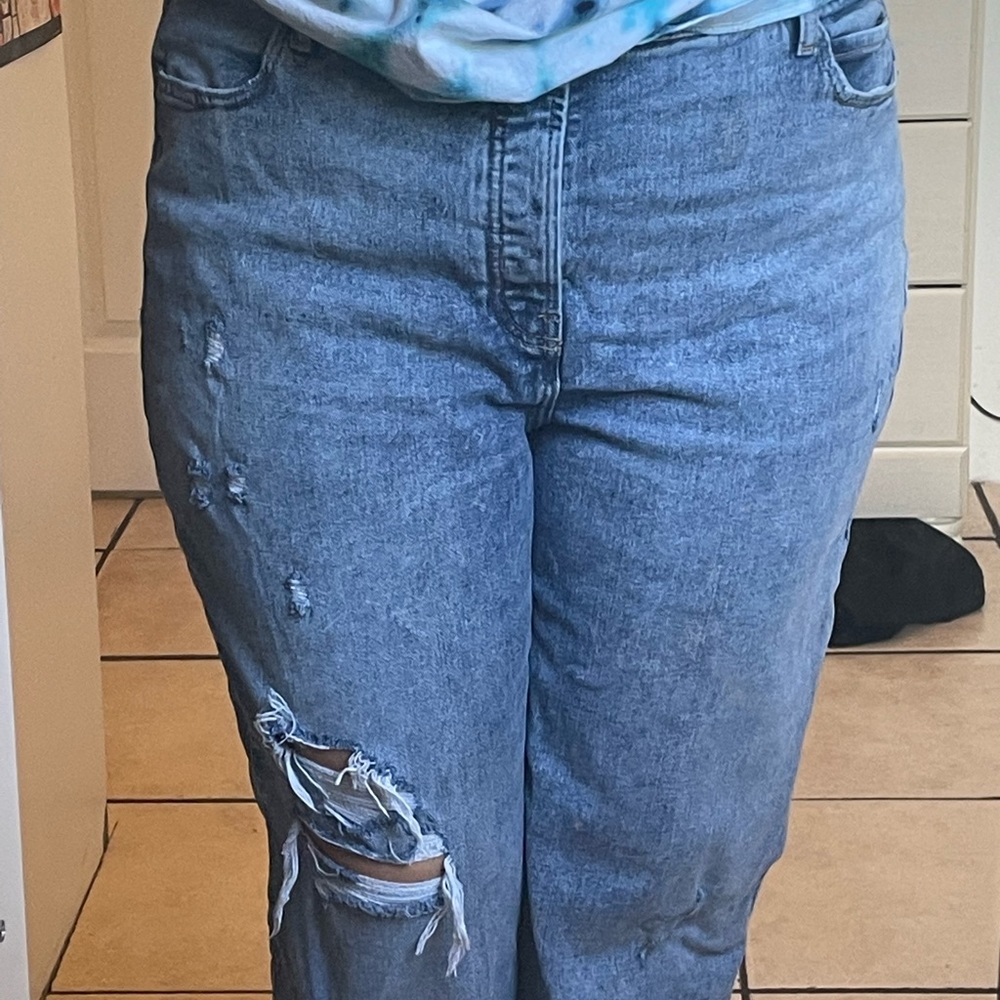 Blue Extra High-Rize sky-high straight old navy jeans size: 20